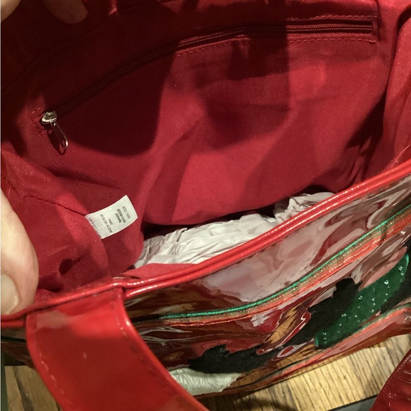 VINTAGE RED PATENT LEATHER SCOTTY DOGS HOLIDAY TOTE BAG - Picture 16 of 16
